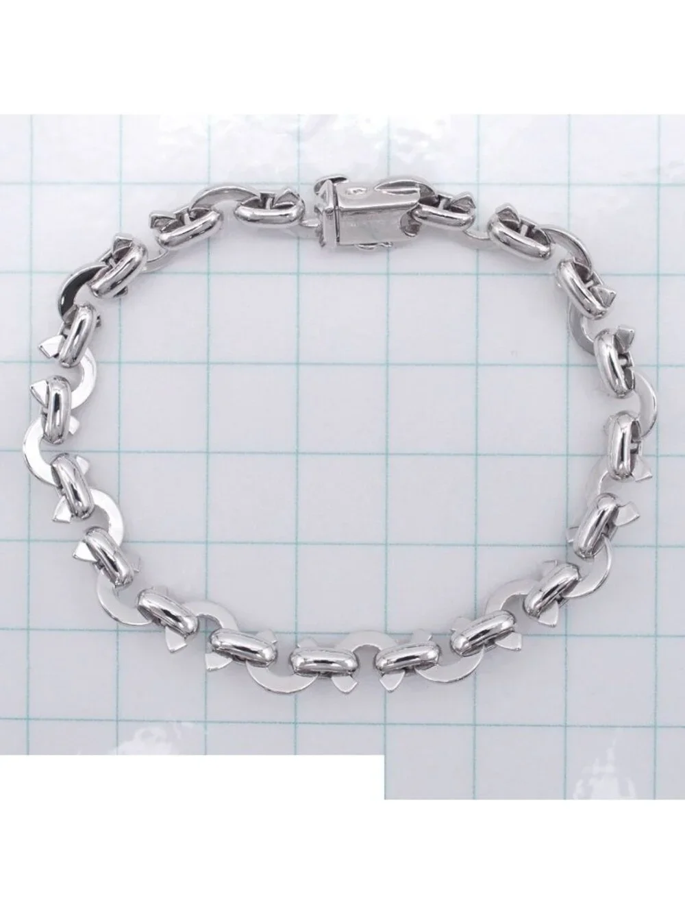 Chanel Charm Bracelet White Gold 18K Coco C Logo Link